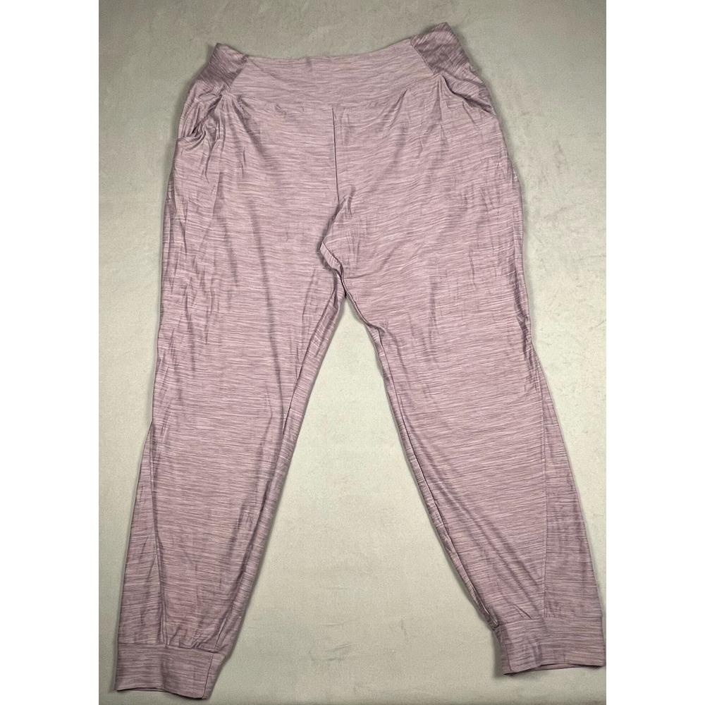 All in‎ Motion Womens XXL Lavender Space Dye Jogger Pants High Rise Activewear